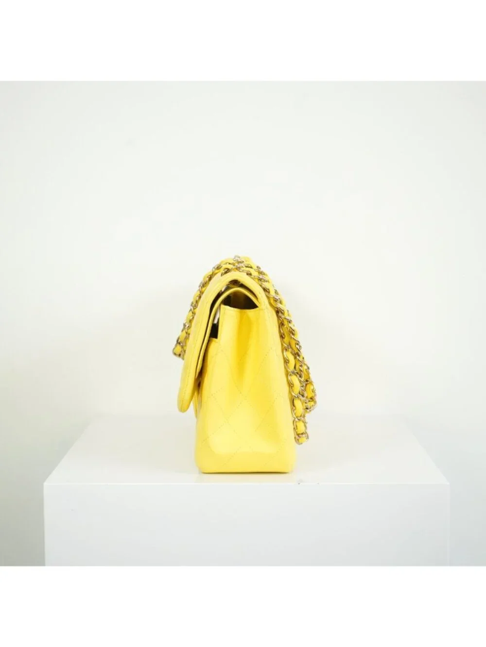 Chanel Yellow Lambskin Jumbo Double Flap Bag Full Set